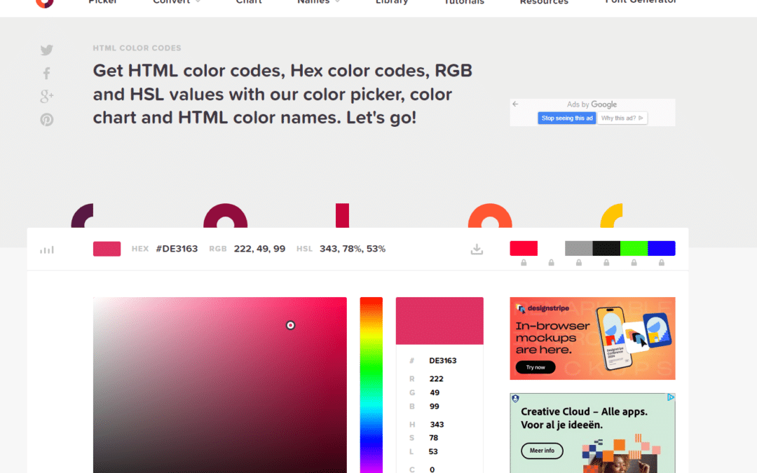 Stappen voor het maken van een aangepast kleurenpalet voor je website